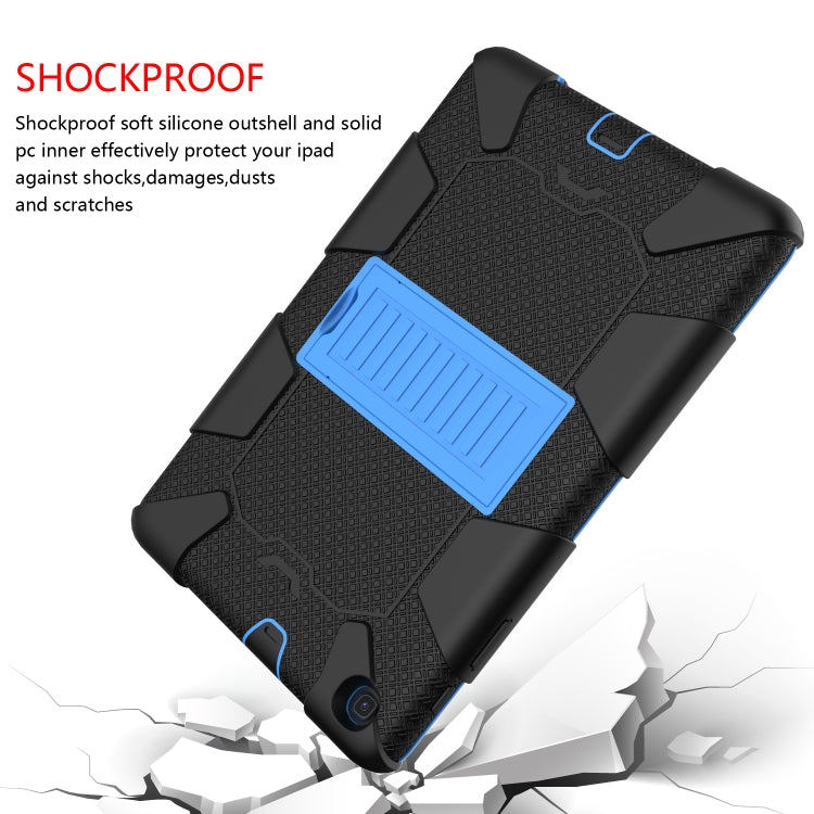 Shockproof Two-Color Silicone Protection Case with Holder for Galaxy Tab A 10.1 (2019) / T510(Black+Blue) - Tab A 10.1 (2019) T510 / T515 by buy2fix | Online Shopping UK | buy2fix