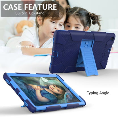 Shockproof Two-Color Silicone Protection Case with Holder for Galaxy Tab A 10.1 (2019) / T510 (Dark Blue+Blue) - Tab A 10.1 (2019) T510 / T515 by buy2fix | Online Shopping UK | buy2fix