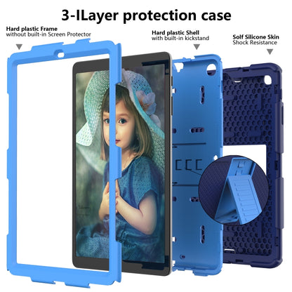 Shockproof Two-Color Silicone Protection Case with Holder for Galaxy Tab A 10.1 (2019) / T510 (Dark Blue+Blue) - Tab A 10.1 (2019) T510 / T515 by buy2fix | Online Shopping UK | buy2fix