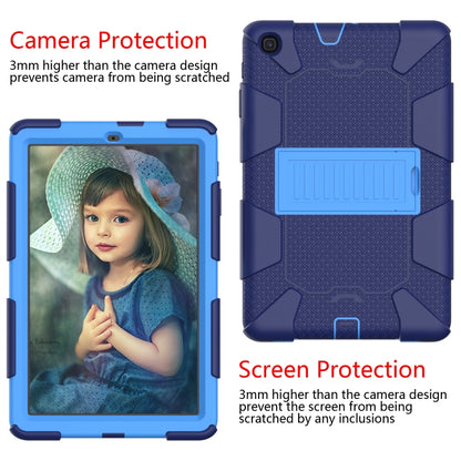 Shockproof Two-Color Silicone Protection Case with Holder for Galaxy Tab A 10.1 (2019) / T510 (Dark Blue+Blue) - Tab A 10.1 (2019) T510 / T515 by buy2fix | Online Shopping UK | buy2fix