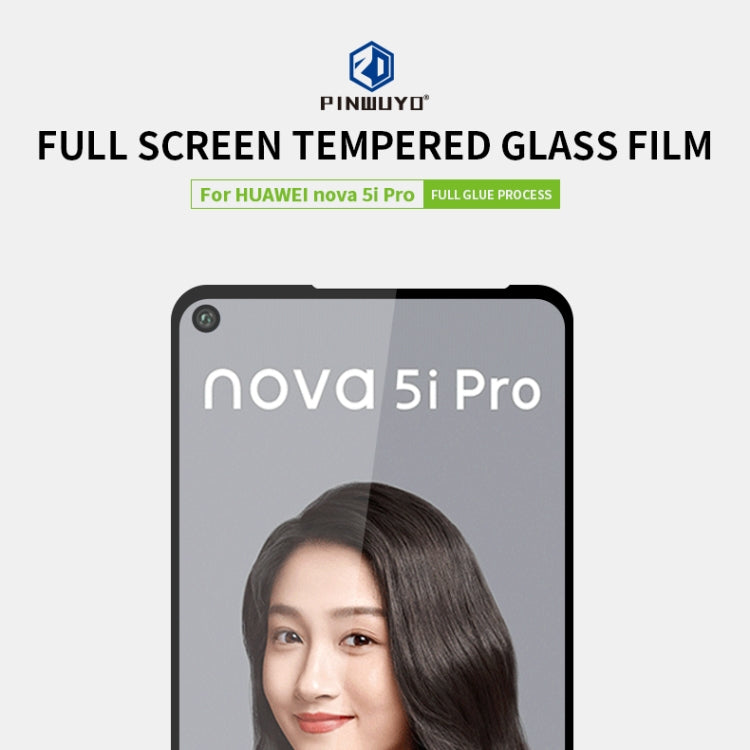 PINWUYO 9H 2.5D Full Screen Tempered Glass Film For Huawei Nova5i Pro（Black） - Huawei Tempered Glass by PINWUYO | Online Shopping UK | buy2fix