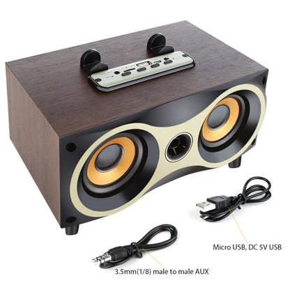 X6 Portable Wooden Wireless Speaker Subwoofer Stereo Bluetooth Speakers Radio FM Desktop - Desktop Speaker by buy2fix | Online Shopping UK | buy2fix