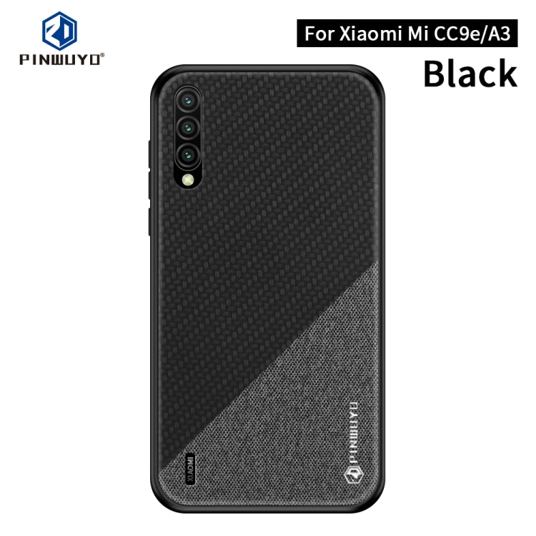 PINWUYO Honors Series Shockproof PC + TPU Protective Case for Xiaomi Mi CC9e / A3(Black) - Xiaomi Cases by PINWUYO | Online Shopping UK | buy2fix