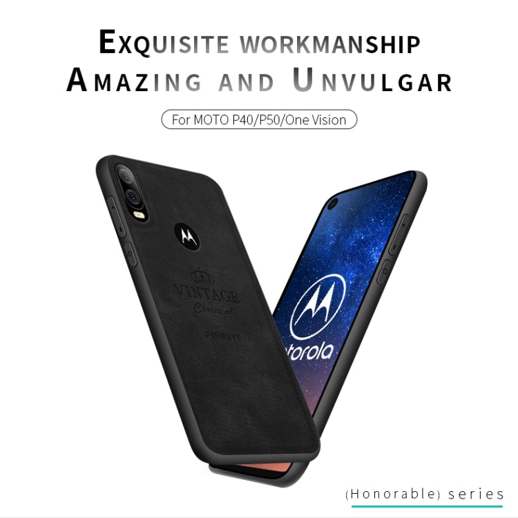 PINWUYO Shockproof Waterproof Full Coverage PC + TPU + Skin Protective Case for Motorola Moto P40 / P50 / One Vision(Blue) - Motorola Cases by PINWUYO | Online Shopping UK | buy2fix