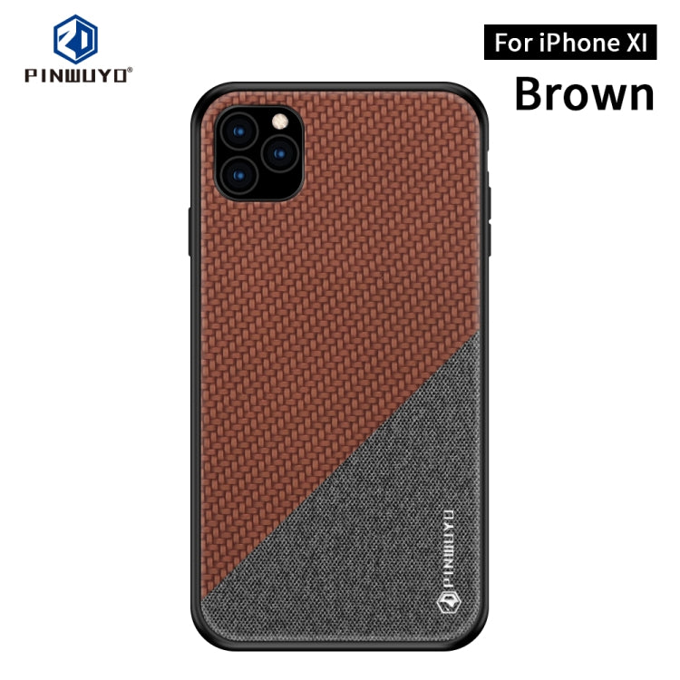 For iPhone 11 Pro PINWUYO Honors Series Shockproof PC + TPU Protective Case (Brown) - iPhone 11 Pro Cases by PINWUYO | Online Shopping UK | buy2fix