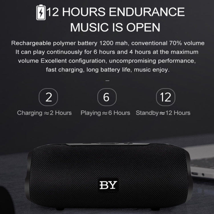 BY Portable Bluetooth Speaker Waterproof Wireless Loudspeaker 3D Stereo Music Surround Sound System Outdoor Speakers Support TF AUX(Red) - Desktop Speaker by buy2fix | Online Shopping UK | buy2fix