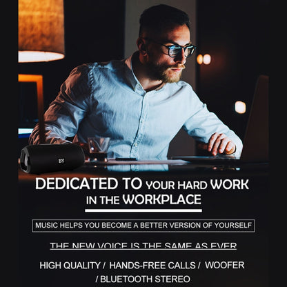 BY Portable Bluetooth Speaker Waterproof Wireless Loudspeaker 3D Stereo Music Surround Sound System Outdoor Speakers Support TF AUX(Blue) - Desktop Speaker by buy2fix | Online Shopping UK | buy2fix