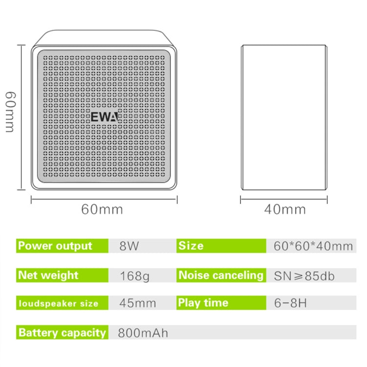 EWA A105 High Hidelity Bluetooth Speaker, Small Size High  Power Bass, TWS Bluetooth Technology Support TF(Rose Gold) - Desktop Speaker by EWA | Online Shopping UK | buy2fix