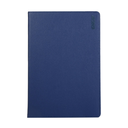 ENKAY 360 Degree Rotation Lichi Texture Leather Case with Holder for Samsung Galaxy Tab S6 10.5 T860 / T865(Dark Blue)