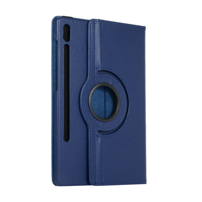 ENKAY 360 Degree Rotation Lichi Texture Leather Case with Holder for Samsung Galaxy Tab S6 10.5 T860 / T865(Dark Blue) by ENKAY