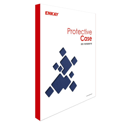 ENKAY 360 Degree Rotation Lichi Texture Leather Case with Holder for Samsung Galaxy Tab S6 10.5 T860 / T865(Dark Blue) by ENKAY