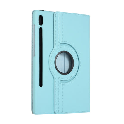 ENKAY 360 Degree Rotation Lichi Texture Leather Case with Holder for Samsung Galaxy Tab S6 10.5 T860 / T865(Light Blue) by ENKAY