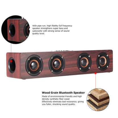 W8 Bluetooth 4.2 Speaker Four Louderspeakers Super Bass Subwoofer with Mic 3.5mm Support TF Card(Bin Wood) - Desktop Speaker by buy2fix | Online Shopping UK | buy2fix
