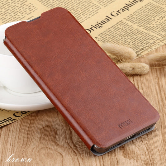 For Huawei P30 MOFI Rui Series Classical Leather Flip Leather Case With Bracket Embedded Steel Plate All-inclusive(Brown) - Huawei Cases by MOFI | Online Shopping UK | buy2fix