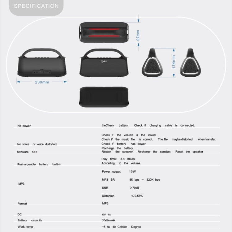 DY18 Wireless Bluetooth Speaker Portable Wireless Speaker Sound System, Support Bluetooth & AUX & TF & Radio - Desktop Speaker by buy2fix | Online Shopping UK | buy2fix