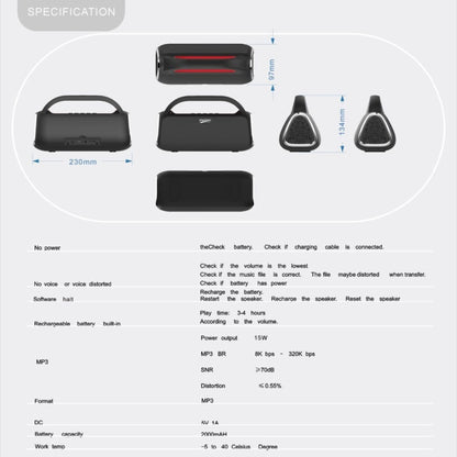 DY18 Wireless Bluetooth Speaker Portable Wireless Speaker Sound System, Support Bluetooth & AUX & TF & Radio - Desktop Speaker by buy2fix | Online Shopping UK | buy2fix