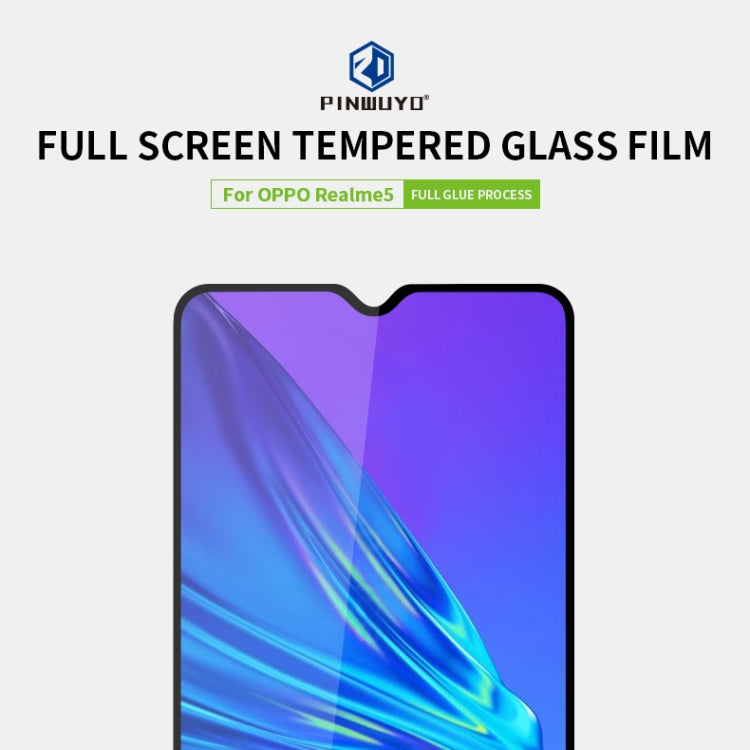 For OPPO Realme5 PINWUYO 9H 2.5D Full Screen Tempered Glass Film(Black) - OPPO Tempered Glass by PINWUYO | Online Shopping UK | buy2fix