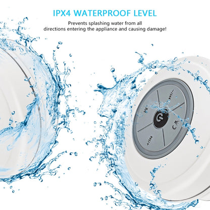 BTS-09 Wireless Bluetooth Speaker Waterproof Led FM Radio Subwoofer Bluetooth Column TF Card Suction Cup Mini Shower Speaker(White) - Waterproof Speaker by buy2fix | Online Shopping UK | buy2fix