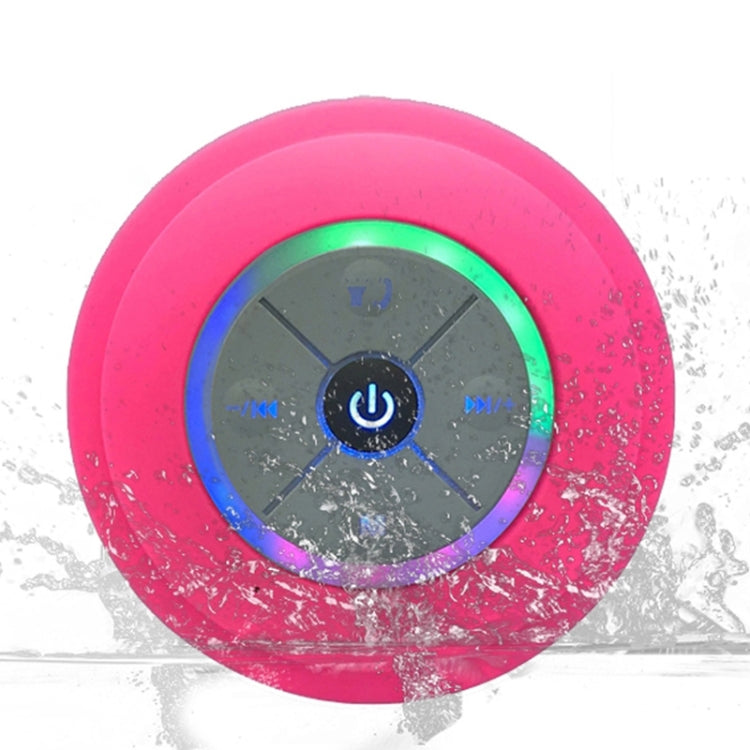BTS-09 Wireless Bluetooth Speaker Waterproof Led FM Radio Subwoofer Bluetooth Column TF Card Suction Cup Mini Shower Speaker(Pink) - Waterproof Speaker by buy2fix | Online Shopping UK | buy2fix
