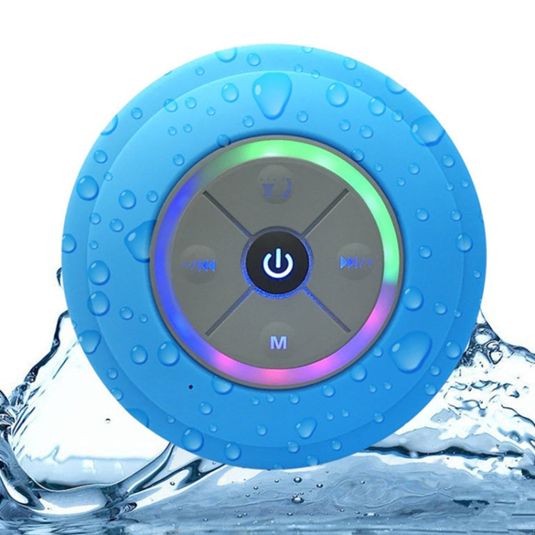 BTS-09 Wireless Bluetooth Speaker Waterproof Led FM Radio Subwoofer Bluetooth Column TF Card Suction Cup Mini Shower Speaker(Blue) - Waterproof Speaker by buy2fix | Online Shopping UK | buy2fix