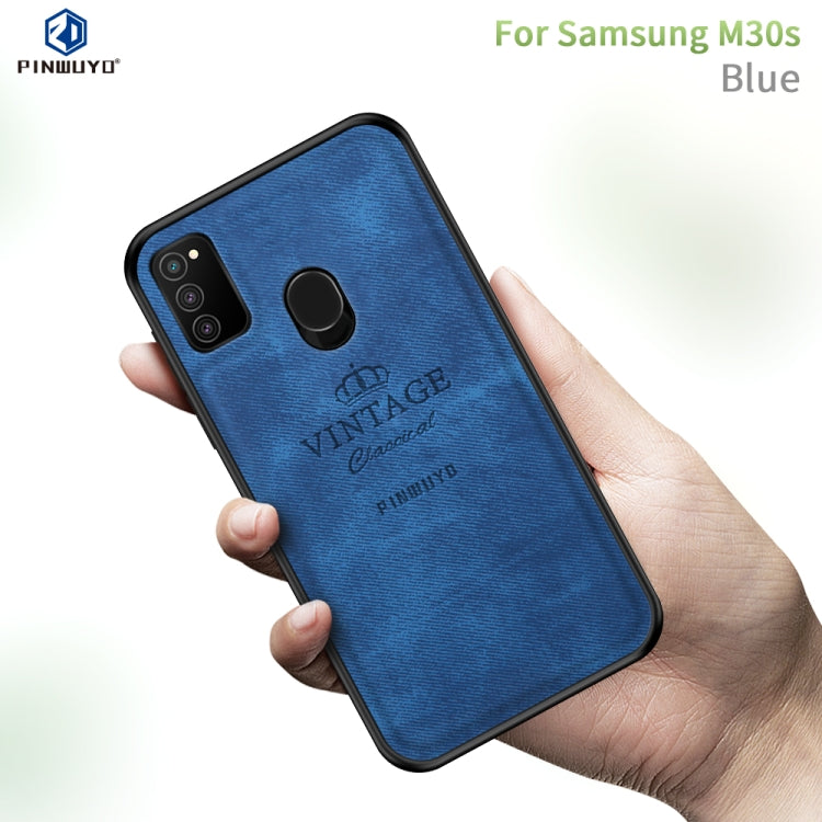 For Galaxy M30S PINWUYO Zun Series PC + TPU + Skin Waterproof And Anti-fall All-inclusive Protective Shell(Blue) - Galaxy Phone Cases by PINWUYO | Online Shopping UK | buy2fix