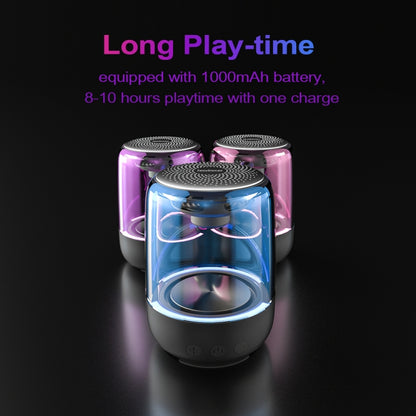 C7 Bluetooth 5.0 Speaker Transparent LED Luminous Subwoofer TWS 6D Surround HIFI Stereo Cool Audio(Black) - Desktop Speaker by buy2fix | Online Shopping UK | buy2fix