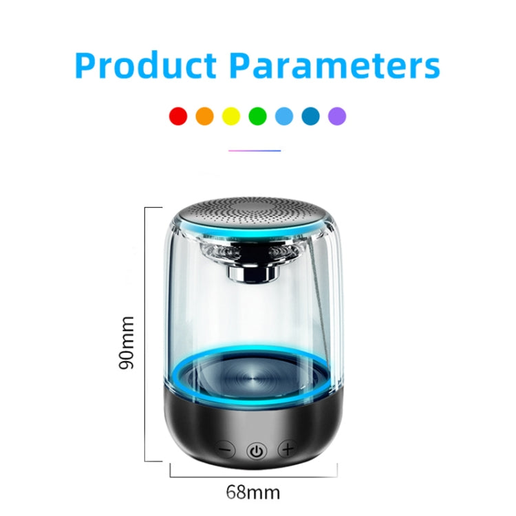 C7 Bluetooth 5.0 Speaker Transparent LED Luminous Subwoofer TWS 6D Surround HIFI Stereo Cool Audio(White) - Desktop Speaker by buy2fix | Online Shopping UK | buy2fix