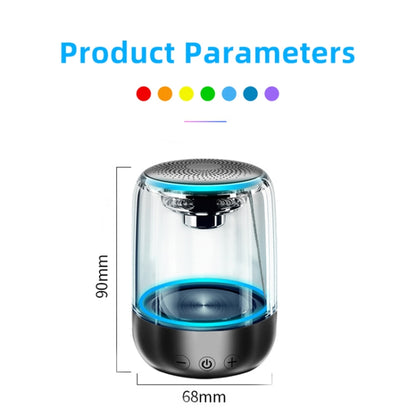 C7 Bluetooth 5.0 Speaker Transparent LED Luminous Subwoofer TWS 6D Surround HIFI Stereo Cool Audio(White) - Desktop Speaker by buy2fix | Online Shopping UK | buy2fix