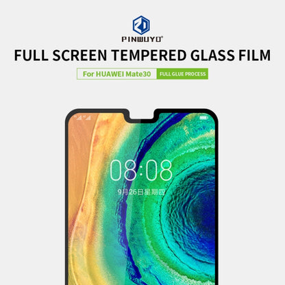 For Huawei Mate 30 PINWUYO 9H 2.5D Full Screen Tempered Glass Film(Black) - Huawei Tempered Glass by PINWUYO | Online Shopping UK | buy2fix