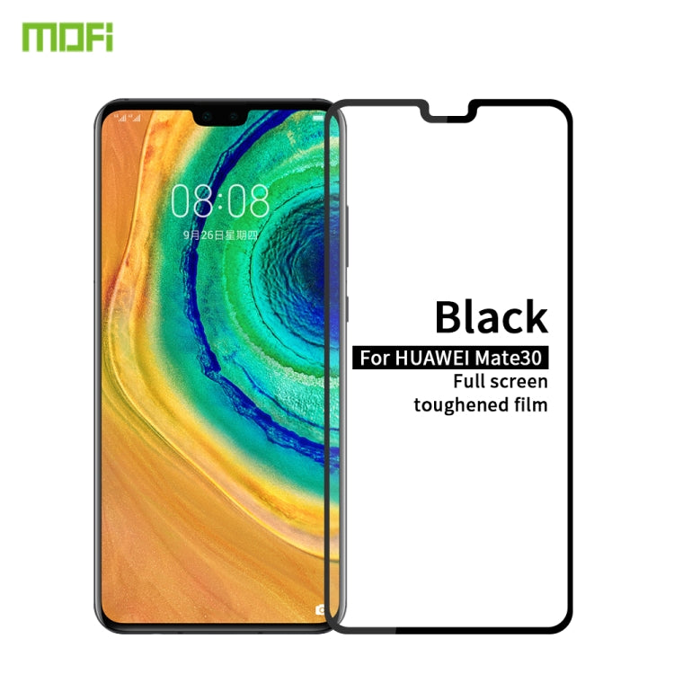 For Huawei Mate30 MOFI 9H 2.5D Full Screen Tempered Glass Film(Black) - Huawei Tempered Glass by MOFI | Online Shopping UK | buy2fix