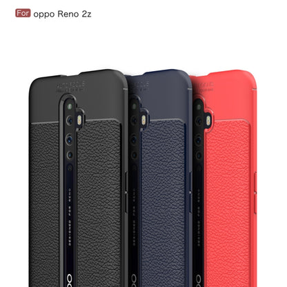 For OPPO Reno2 Z Litchi Texture TPU Shockproof Case(Navy Blue) - OPPO Cases by buy2fix | Online Shopping UK | buy2fix