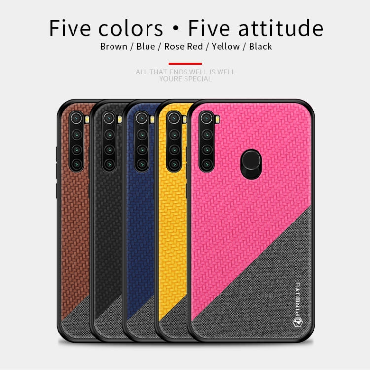 For Xiaomi RedMi Note 8 PINWUYO Rong Series  Shockproof PC + TPU+ Chemical Fiber Cloth Protective Cover(Black) - Xiaomi Cases by buy2fix | Online Shopping UK | buy2fix