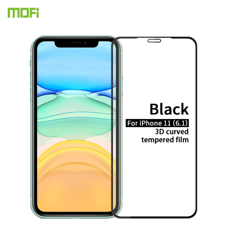 For iPhone 11 MOFI 9H 3D Explosion-proof Curved Screen Tempered Glass Film(Black) - Others by MOFI | Online Shopping UK | buy2fix