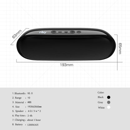 NBY 4070 Portable Bluetooth Speaker 3D Stereo Sound Surround Speakers, Support FM, TF, AUX, U-disk(Black) - Desktop Speaker by NBY | Online Shopping UK | buy2fix