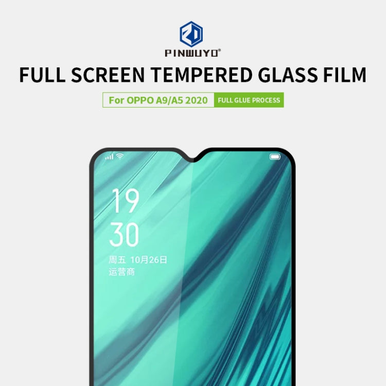 For OPPO A9 2020 / A5 2020 PINWUYO 9H 2.5D Full Screen Tempered Glass Film(Black) - OPPO Tempered Glass by PINWUYO | Online Shopping UK | buy2fix
