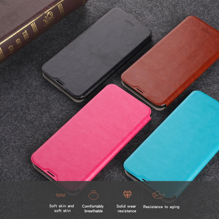 For Xiaomi RedMi 8A MOFI Rui Series Classical Leather Flip Leather Case With Bracket Embedded Steel Plate All-inclusive(Brown) - Xiaomi Cases by MOFI | Online Shopping UK | buy2fix