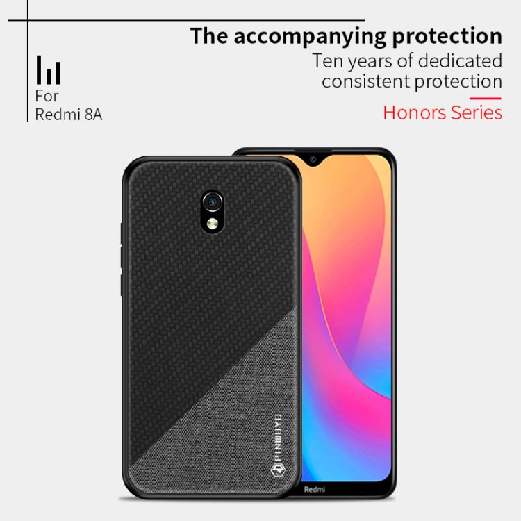 For Xiaomi RedMi 8A PINWUYO Rong Series  Shockproof PC + TPU+ Chemical Fiber Cloth Protective Cover(Black) - Xiaomi Cases by PINWUYO | Online Shopping UK | buy2fix