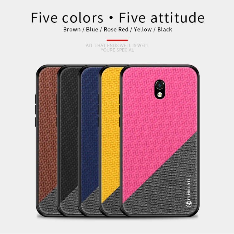 For Xiaomi RedMi 8A PINWUYO Rong Series  Shockproof PC + TPU+ Chemical Fiber Cloth Protective Cover(Black) - Xiaomi Cases by PINWUYO | Online Shopping UK | buy2fix