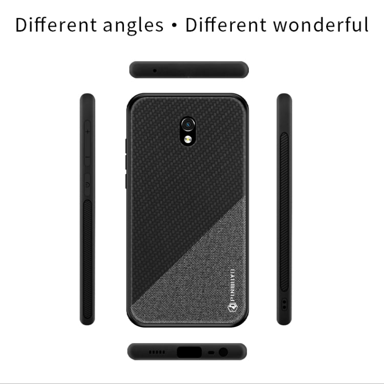 For Xiaomi RedMi 8A PINWUYO Rong Series  Shockproof PC + TPU+ Chemical Fiber Cloth Protective Cover(Black) - Xiaomi Cases by PINWUYO | Online Shopping UK | buy2fix