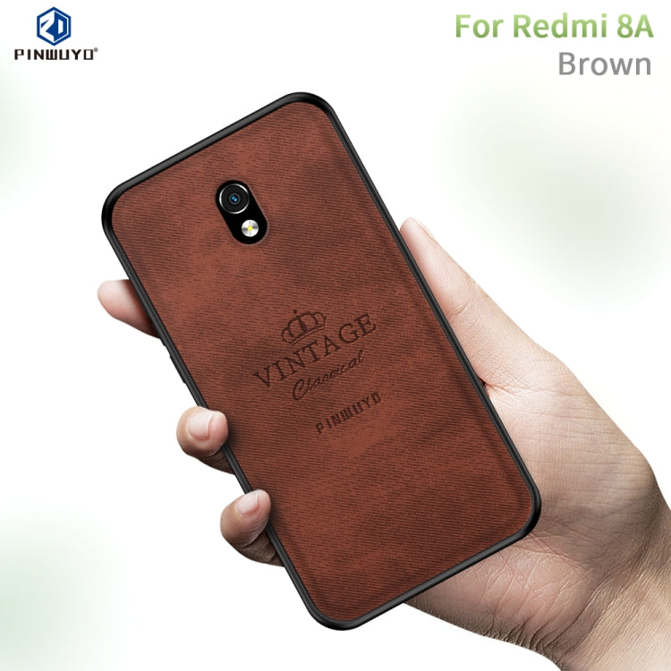 For Xiaomi RedMi 8A PINWUYO Zun Series PC + TPU + Skin Waterproof And Anti-fall All-inclusive Protective Shell(Brown) - Xiaomi Cases by PINWUYO | Online Shopping UK | buy2fix