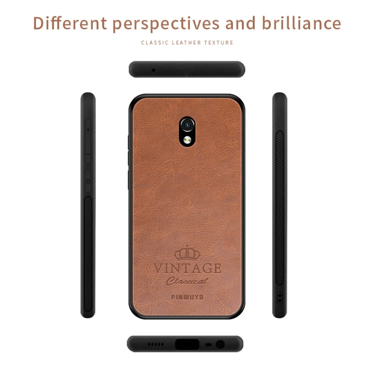 For Xiaomi RedMi 8A PINWUYO Pin Rui Series Classical Leather, PC + TPU + PU Leather Waterproof And Anti-fall All-inclusive Protective Shell(Black) - Xiaomi Cases by PINWUYO | Online Shopping UK | buy2fix