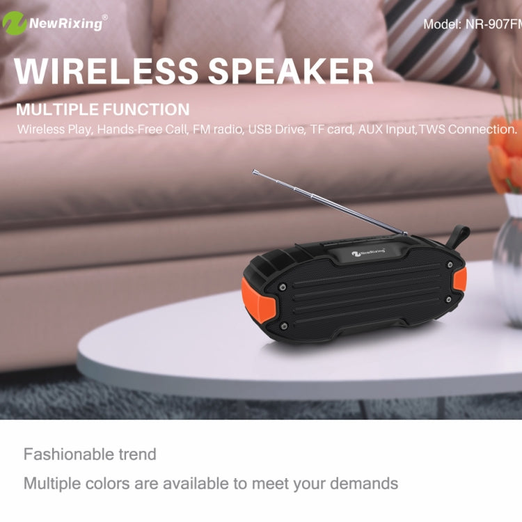 New Rixing NR907 Portable Stereo Surround Soundbar Bluetooth Speaker with Microphone, Support TF Card FM(Black) - Desktop Speaker by NewRixing | Online Shopping UK | buy2fix