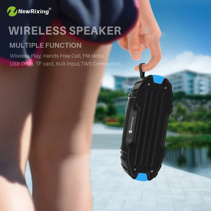 New Rixing NR907 Portable Stereo Surround Soundbar Bluetooth Speaker with Microphone, Support TF Card FM(Blue) - Desktop Speaker by NewRixing | Online Shopping UK | buy2fix