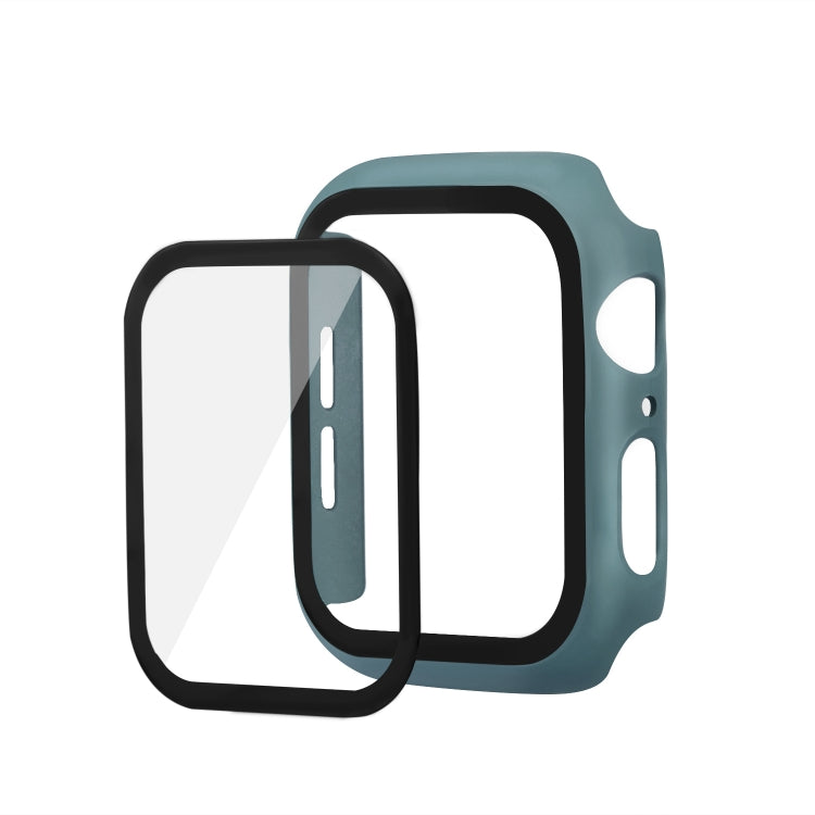 ENKAY Hat-prince Full Coverage PC Case + Tempered Glass Protector for Apple Watch Series 5 / 4 44mm(Green) - Watch Cases by ENKAY | Online Shopping UK | buy2fix