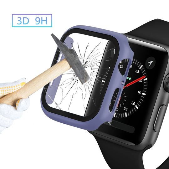 ENKAY Hat-prince Full Coverage PC Case + Tempered Glass Protector for Apple Watch Series 6 / 5 / 4 / SE 3 / SE 2 / SE 1 40mm(Blue)