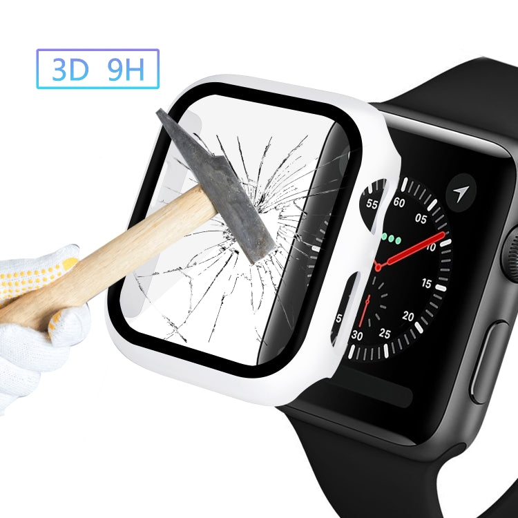 ENKAY Hat-prince Full Coverage PC Case + Tempered Glass Protector for Apple Watch Series 5 / 4 40mm(White) - Watch Cases by ENKAY | Online Shopping UK | buy2fix