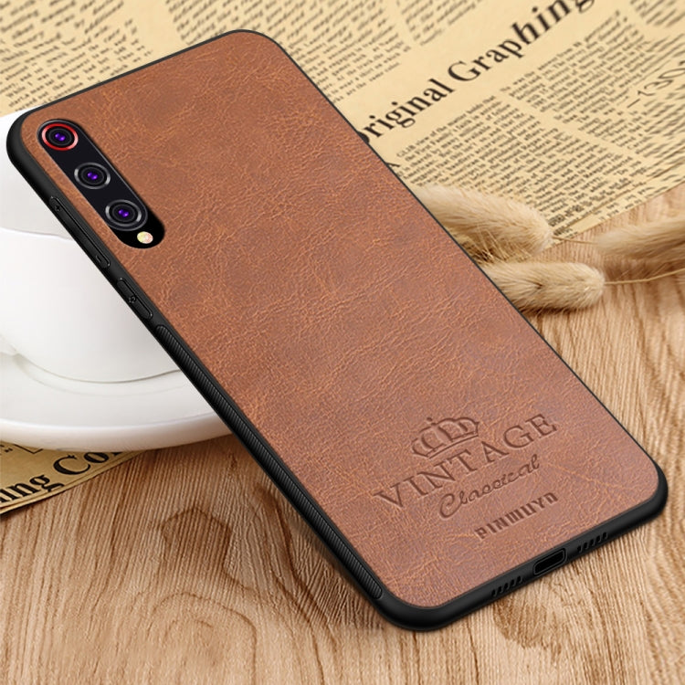 For Xiaomi Mi 9 Pro PINWUYO Pin Rui Series Classical Leather, PC + TPU + PU Leather Waterproof And Anti-fall All-inclusive Protective Shell(Brown) - Xiaomi Cases by PINWUYO | Online Shopping UK | buy2fix