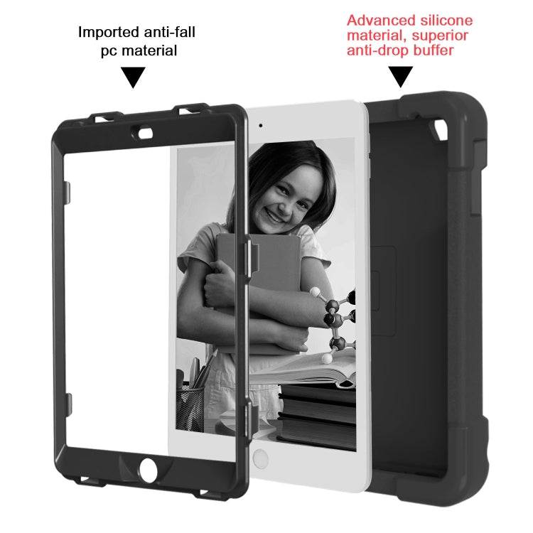 For iPad MINI1/2/3 EVA + PC Flat Protective Shell with 360 ° Rotating Bracket(Black+Black) - iPad Mini 4 & 3 & 2 & 1 Cases by buy2fix | Online Shopping UK | buy2fix