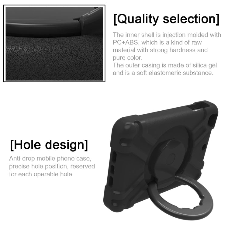 For iPad MINI1/2/3 EVA + PC Flat Protective Shell with 360 ° Rotating Bracket(Black+Black) - iPad Mini 4 & 3 & 2 & 1 Cases by buy2fix | Online Shopping UK | buy2fix
