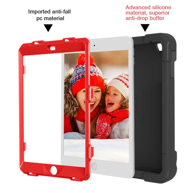 For iPad MINI1/2/3 EVA + PC Flat Protective Shell with 360 ° Rotating Bracket(Black+Red) - iPad Mini 4 & 3 & 2 & 1 Cases by buy2fix | Online Shopping UK | buy2fix